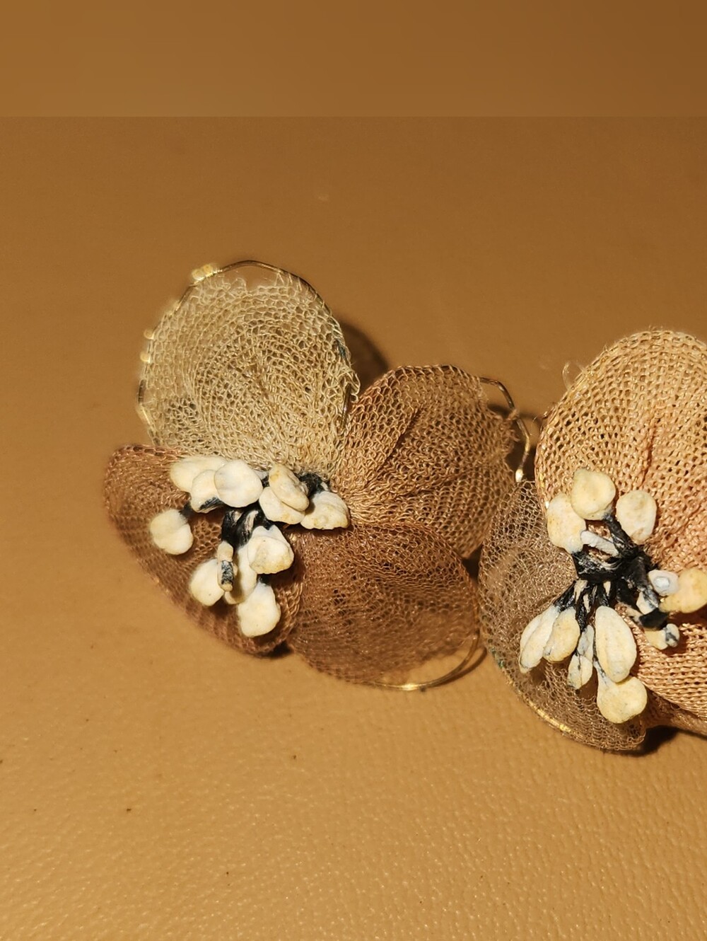 Delicate Gold-Tone Floral Drop Earrings - Women Jewelry